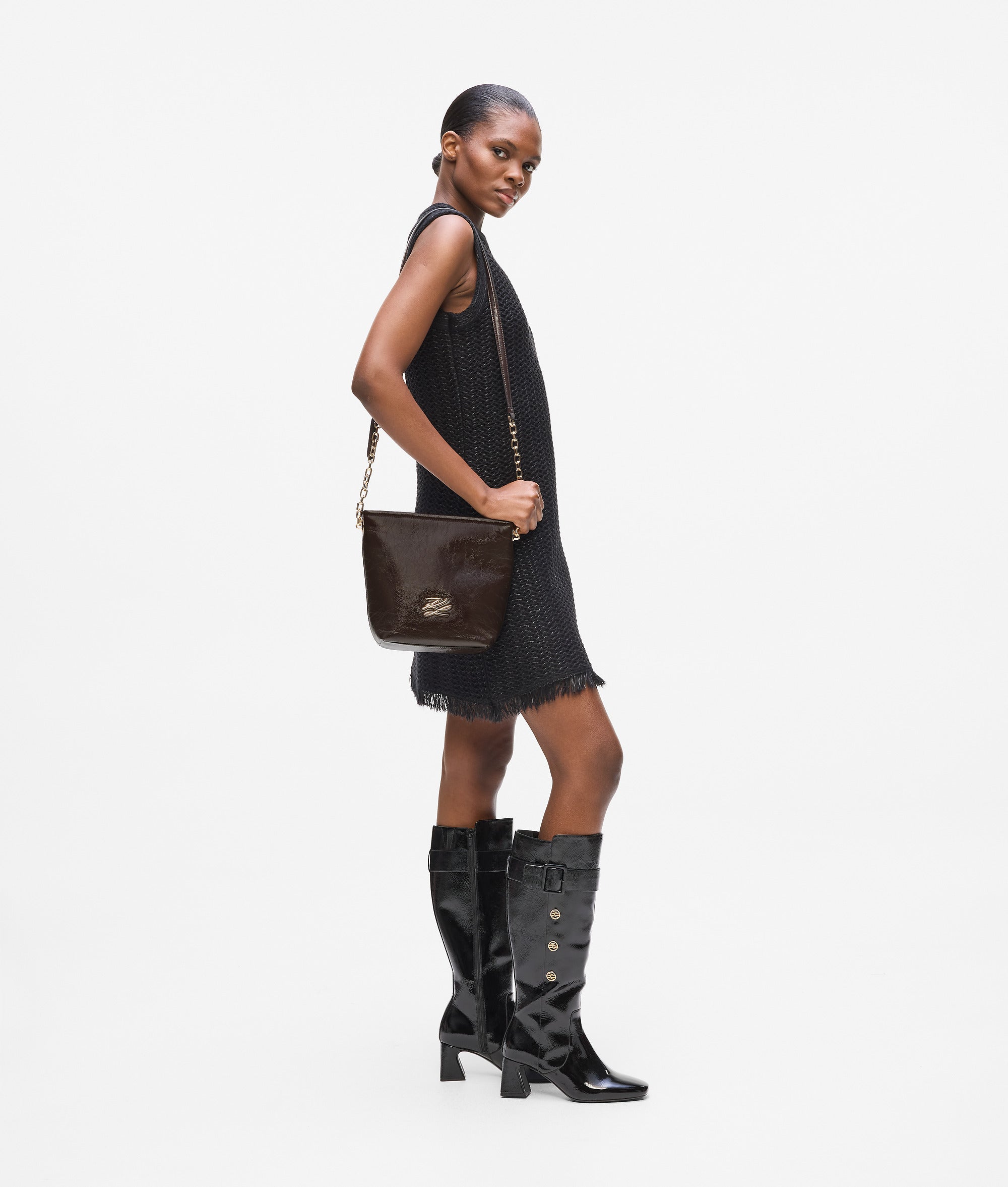 K/Autograph small glossy bucket bag
