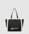 Faux-shearling tote bag
