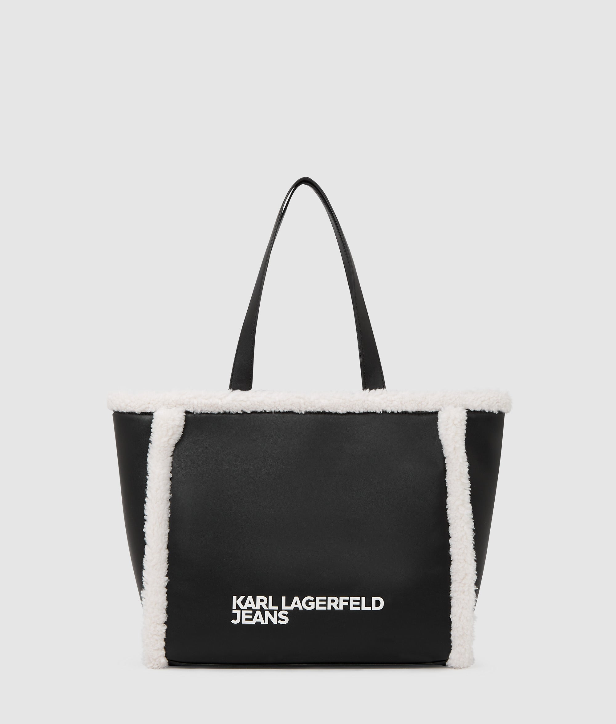 Faux-shearling tote bag