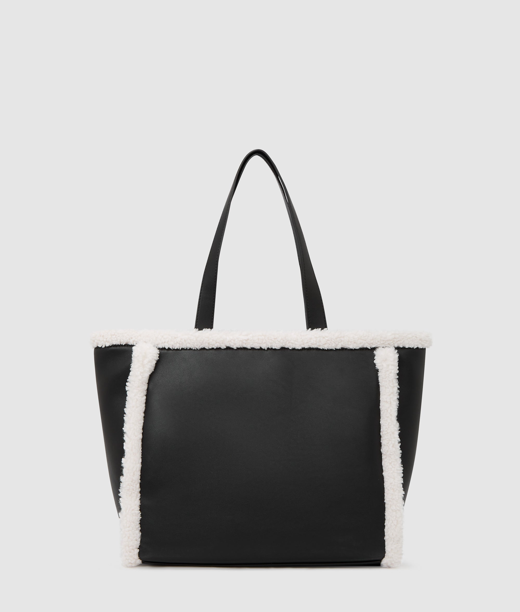 Faux-shearling tote bag