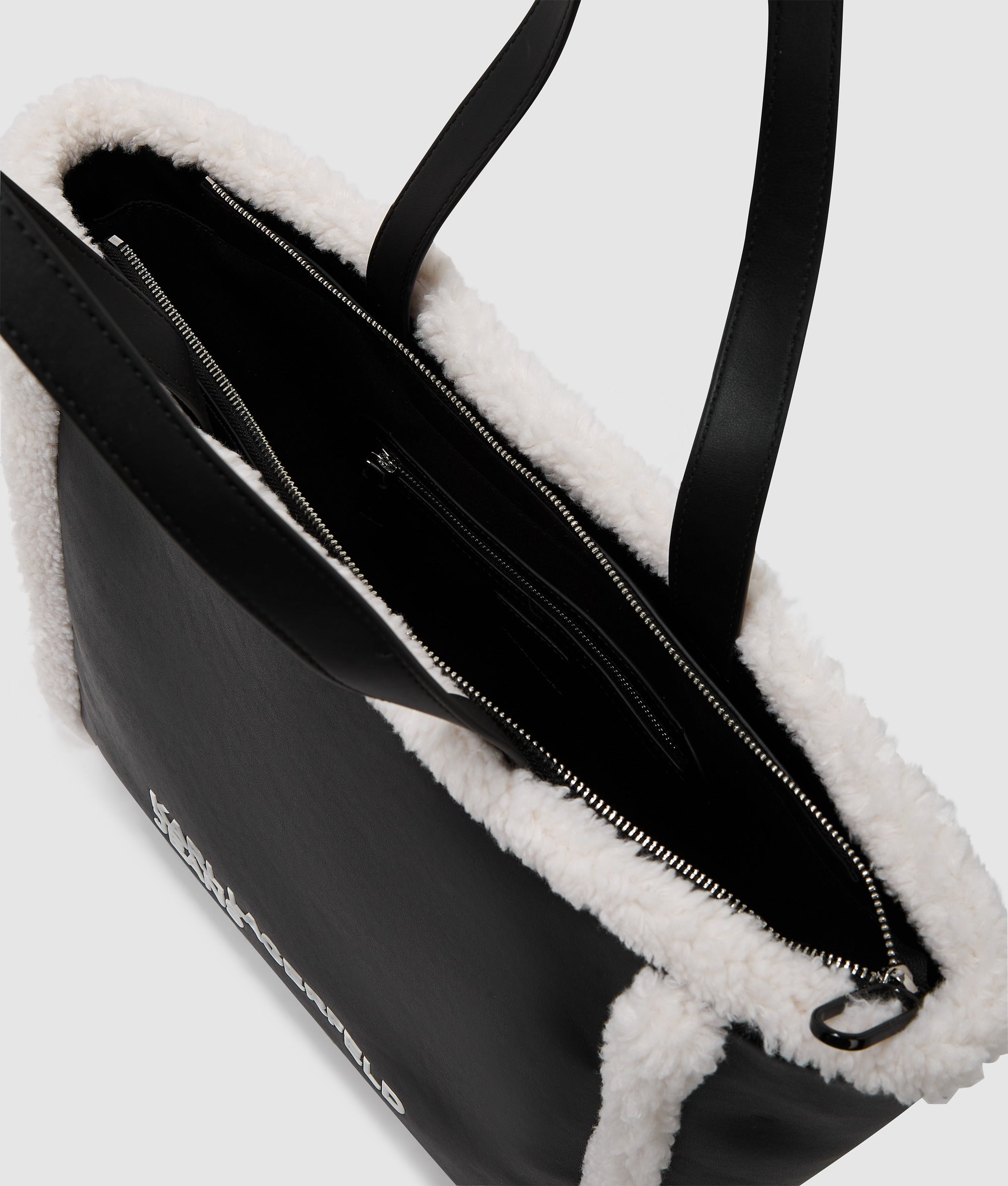 Faux-shearling tote bag