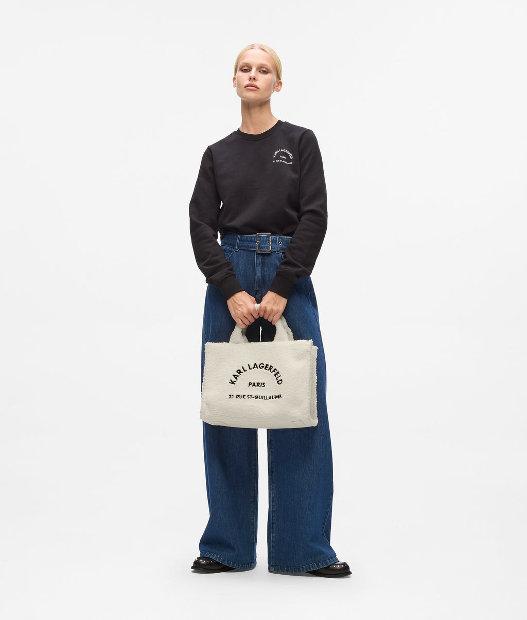 Rue St-Guillaume faux-shearling tote bag