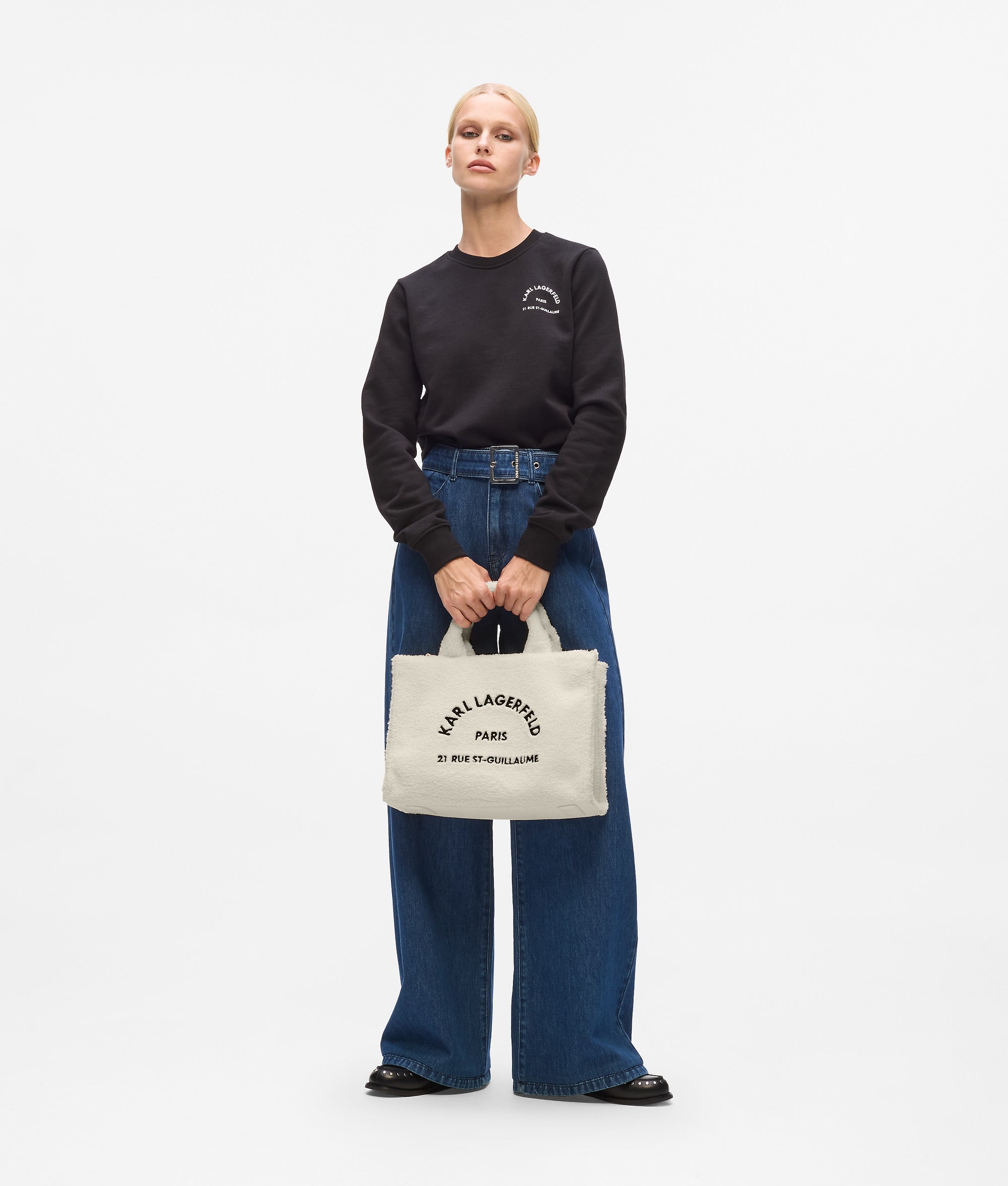 Rue St-Guillaume faux-shearling tote bag