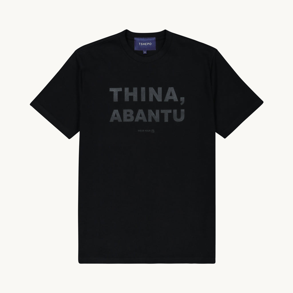 THINA ABANTU DOUBLE BLACK T-SHIRT