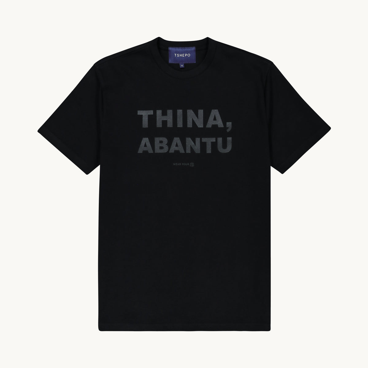 THINA ABANTU DOUBLE BLACK T-SHIRT