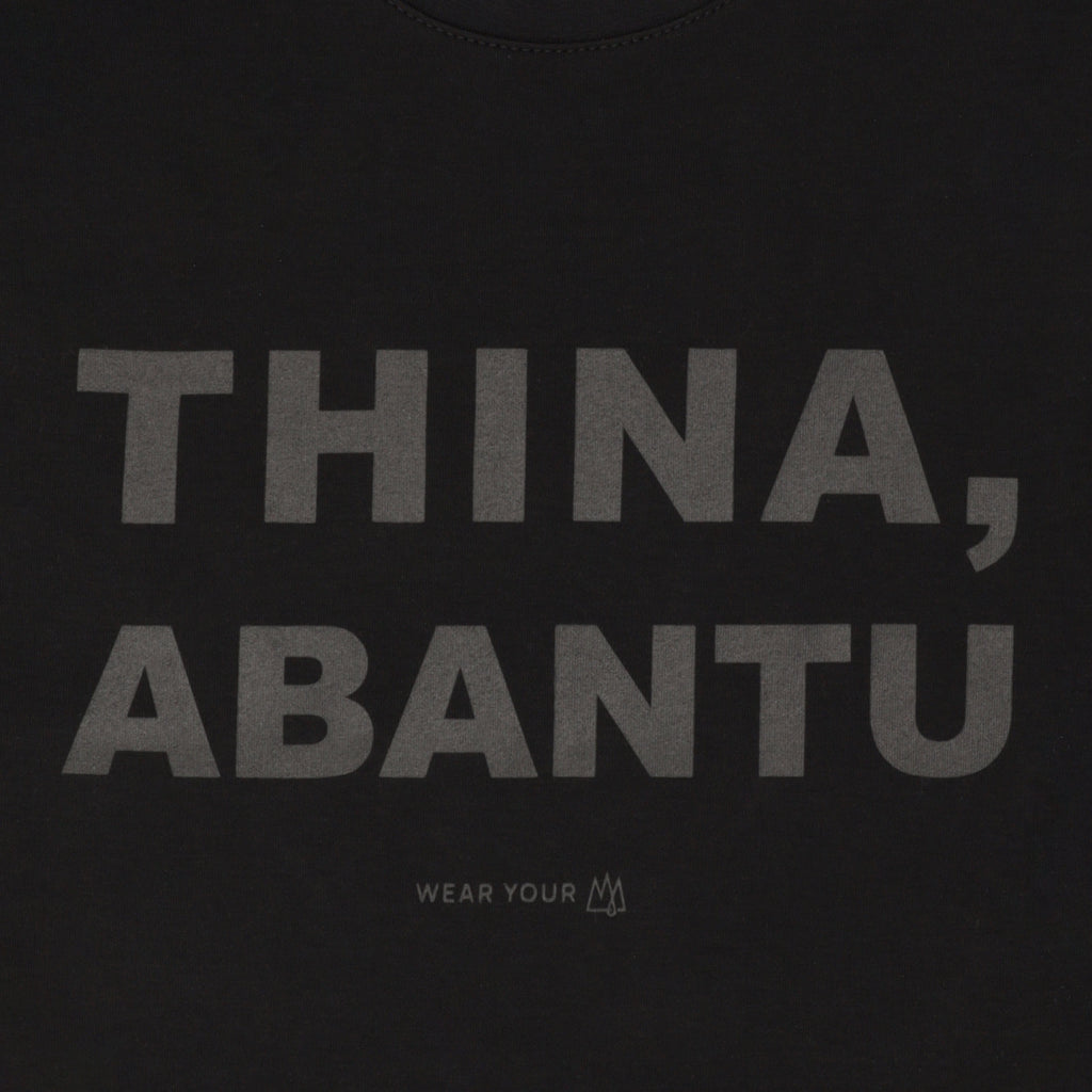 THINA ABANTU DOUBLE BLACK T-SHIRT