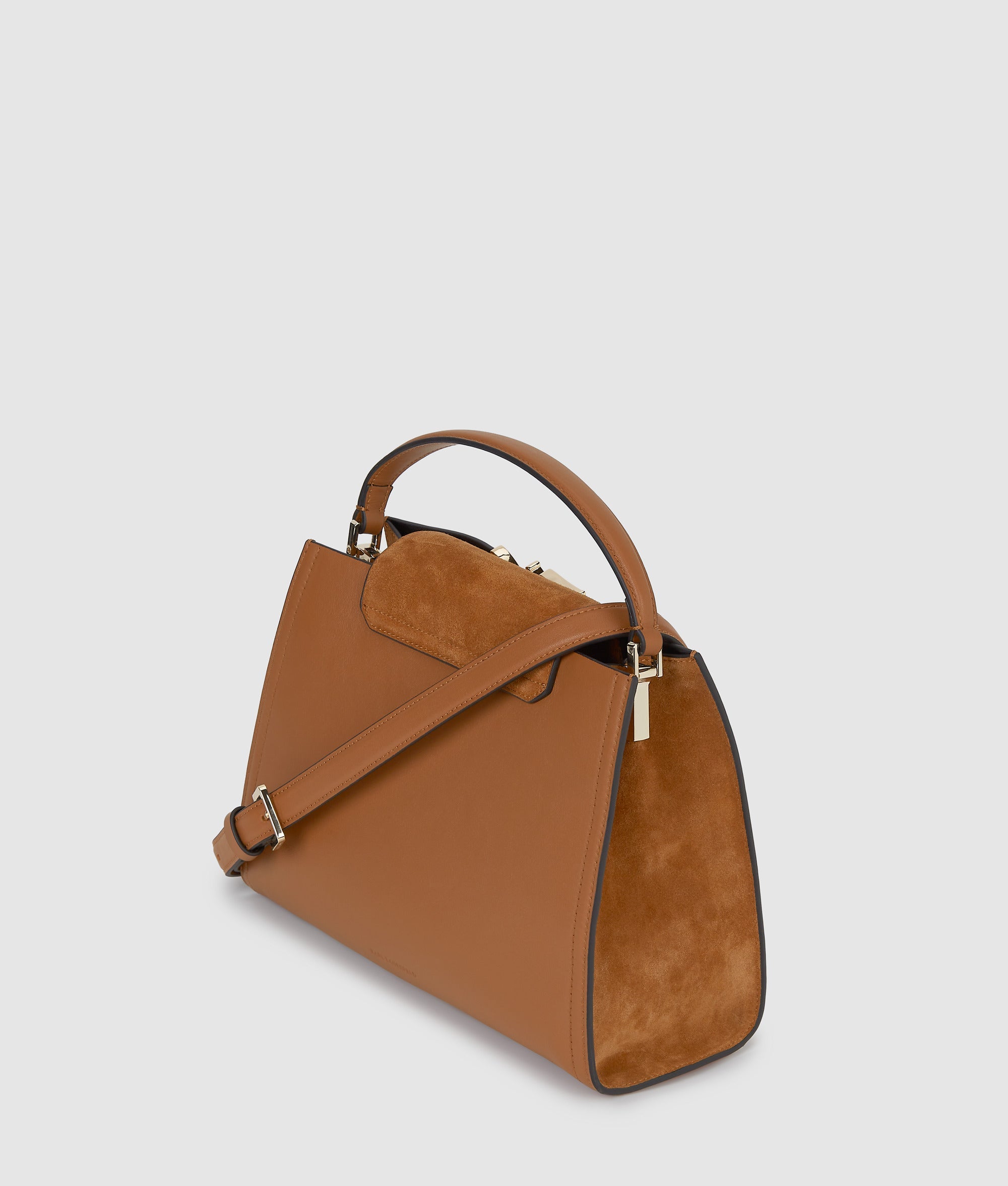 K/Signature suede top handle bag
