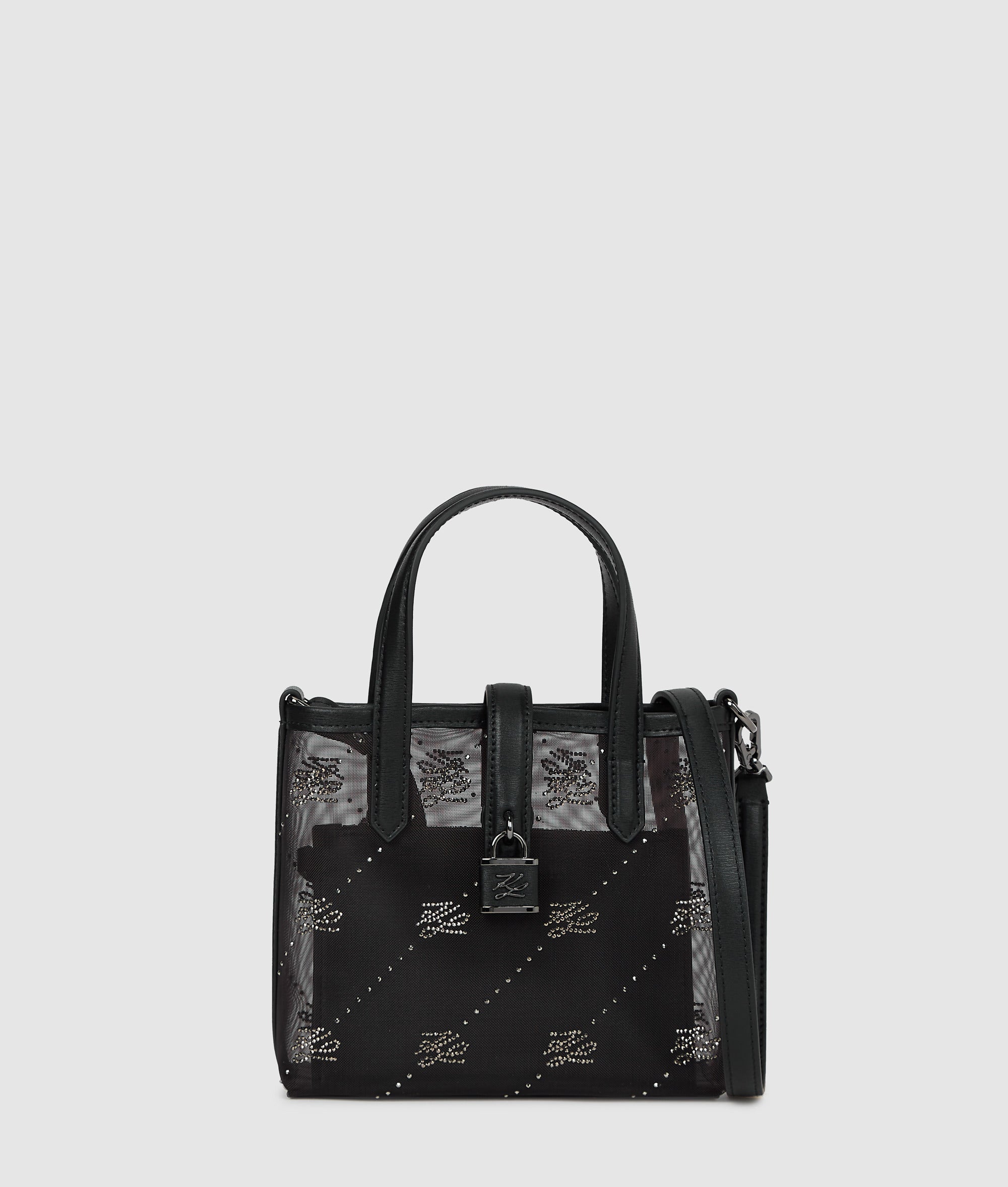 K/Autograph padlock rhinestone tote bag