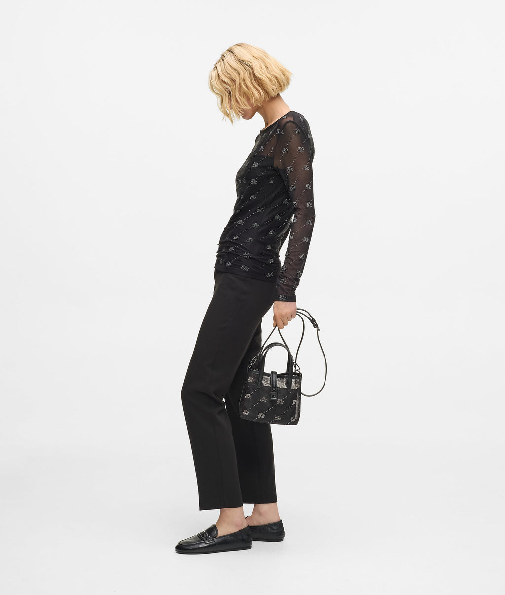 K/Autograph padlock rhinestone tote bag