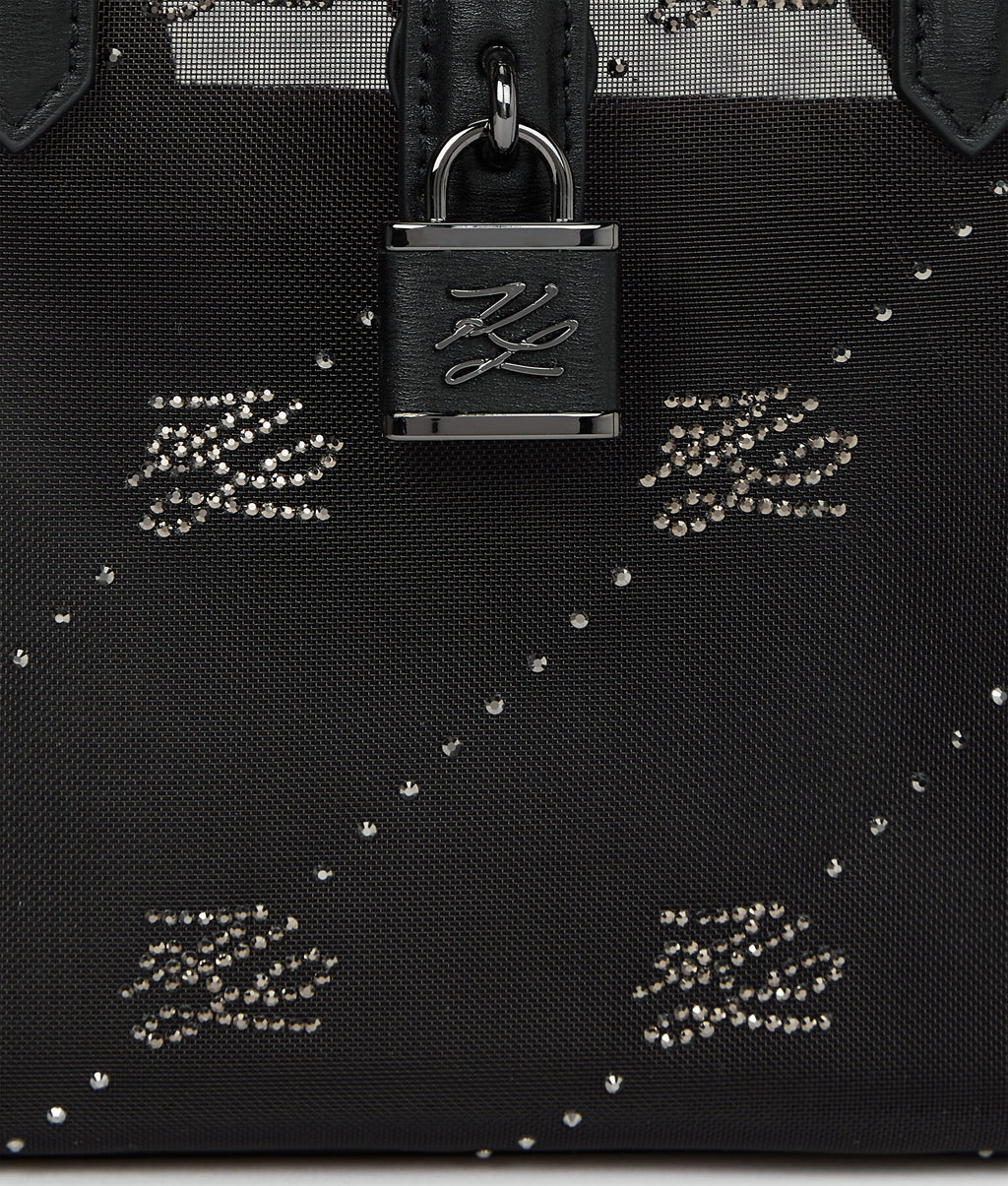 K/Autograph padlock rhinestone tote bag