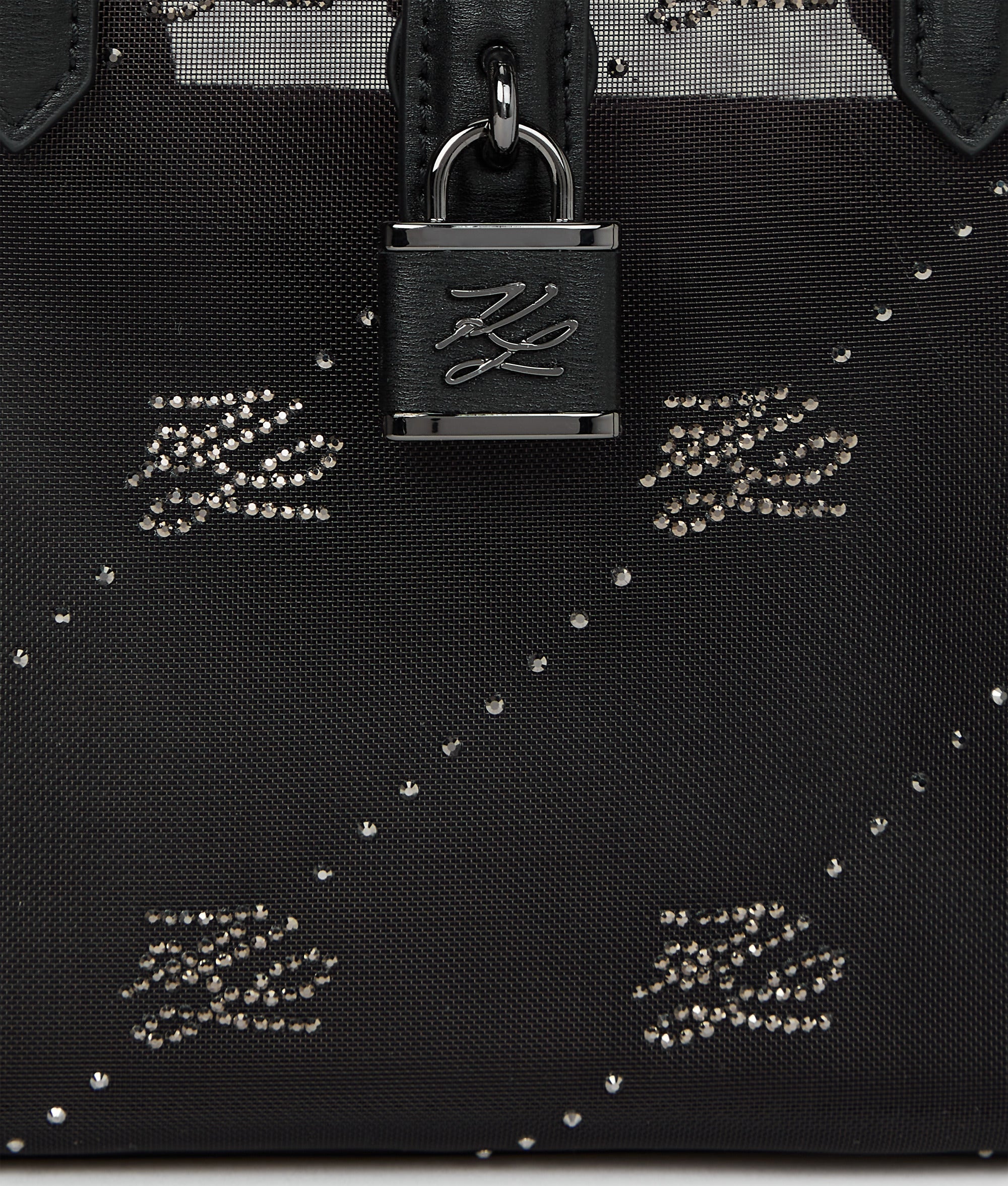 K/Autograph padlock rhinestone tote bag