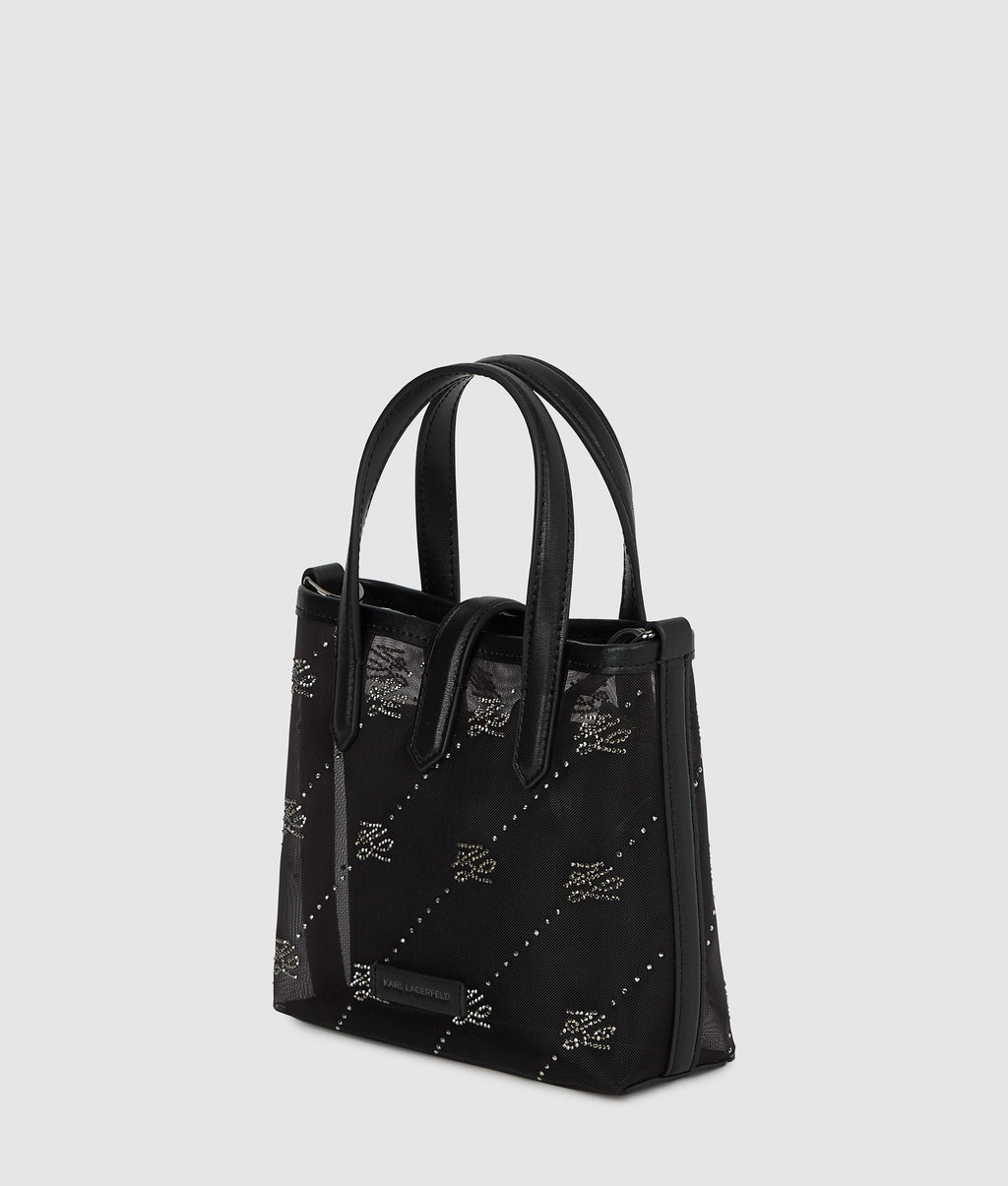 K/Autograph padlock rhinestone tote bag