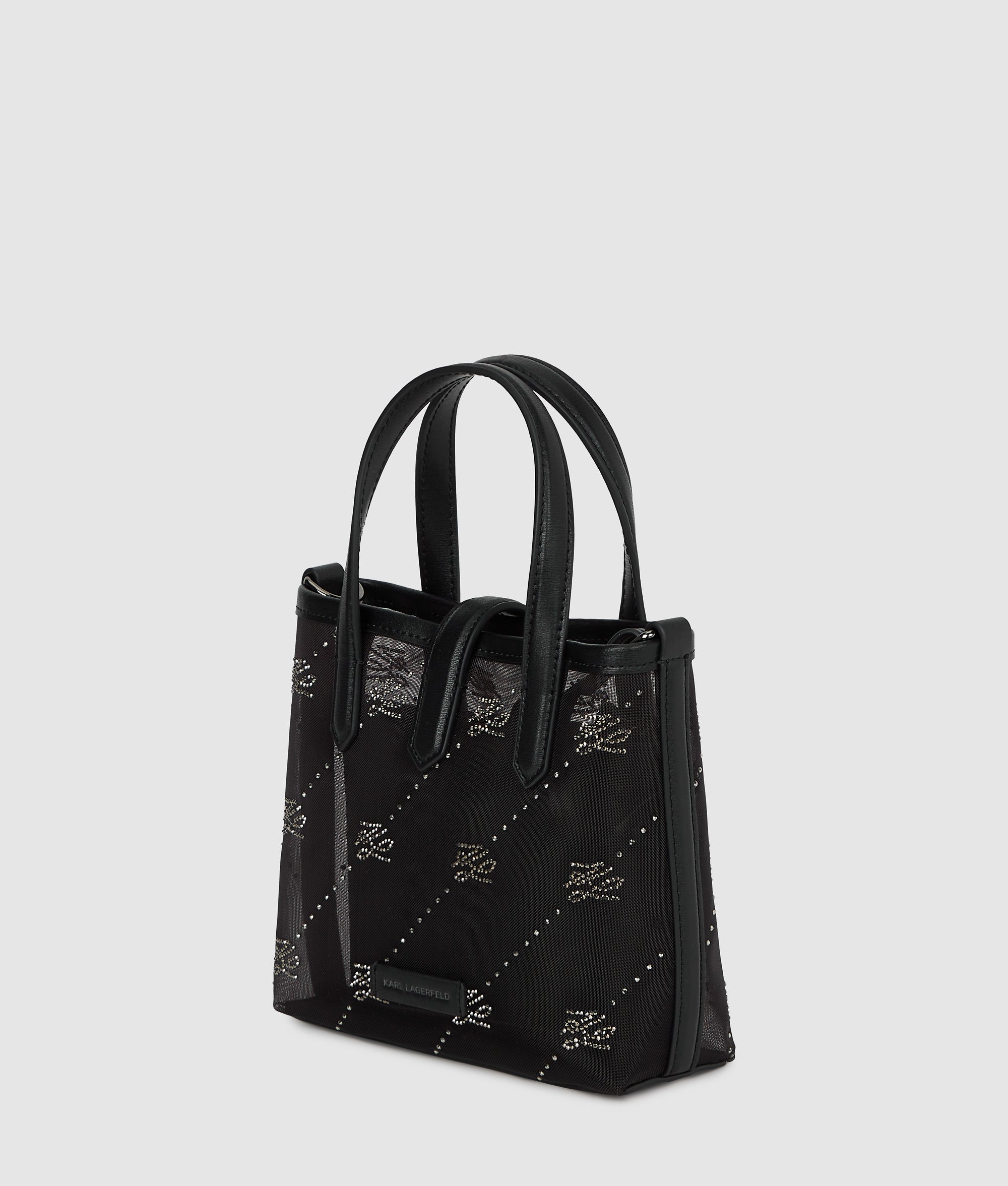 K/Autograph padlock rhinestone tote bag