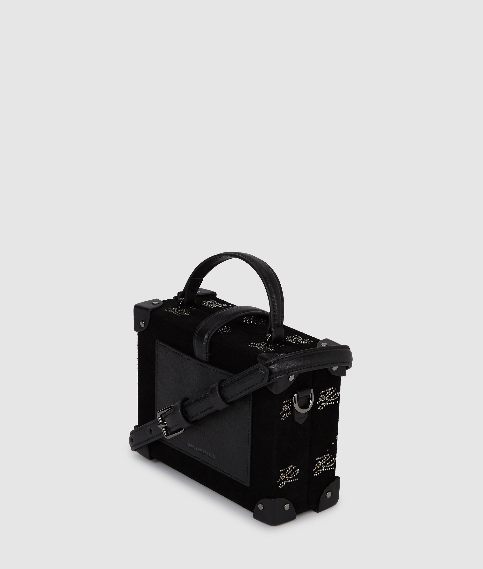 K/Autograph padlock rhinestone trunk bag