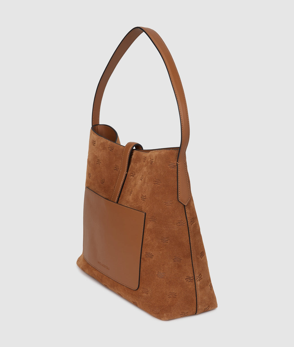 K/Autograph padlock suede hobo bag