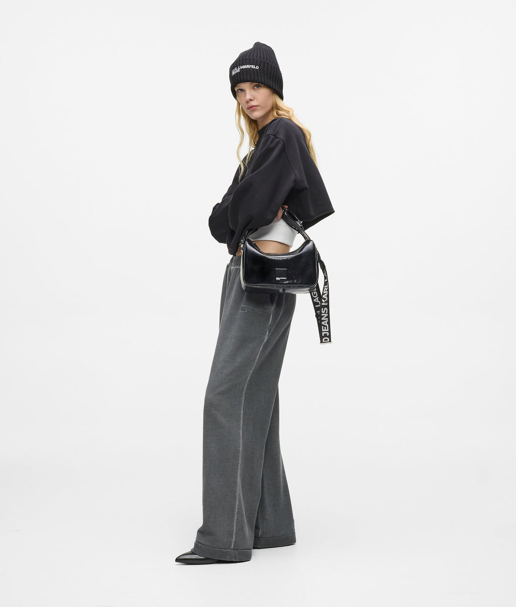 Glossy mini hobo bag