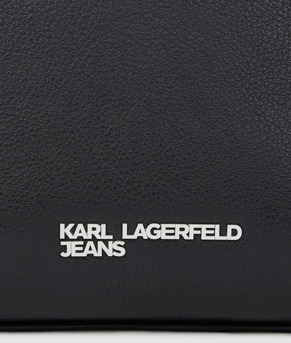 Metal logo mini tote bag