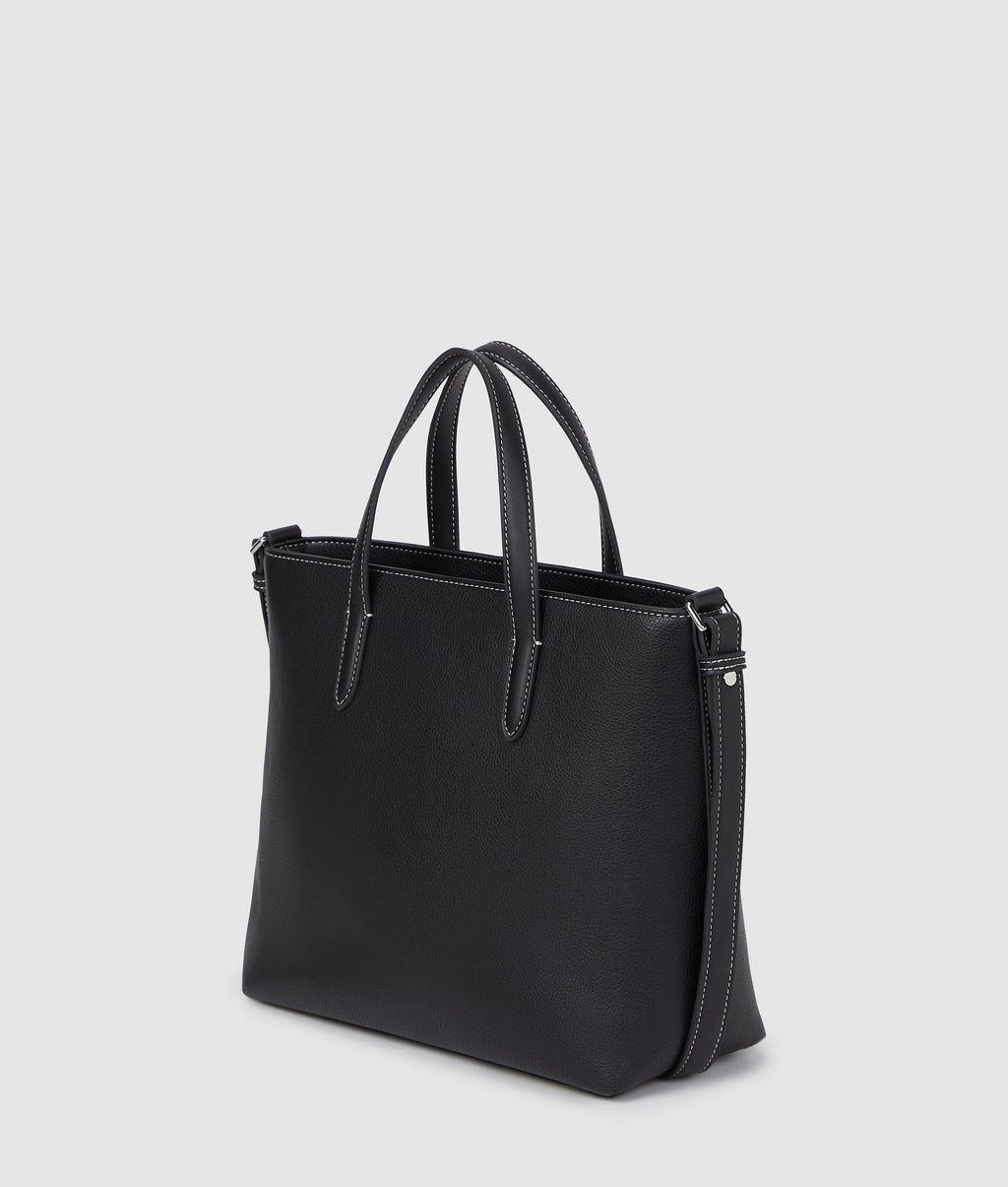 Metal logo mini tote bag