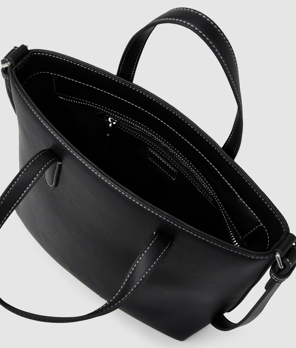 Metal logo mini tote bag