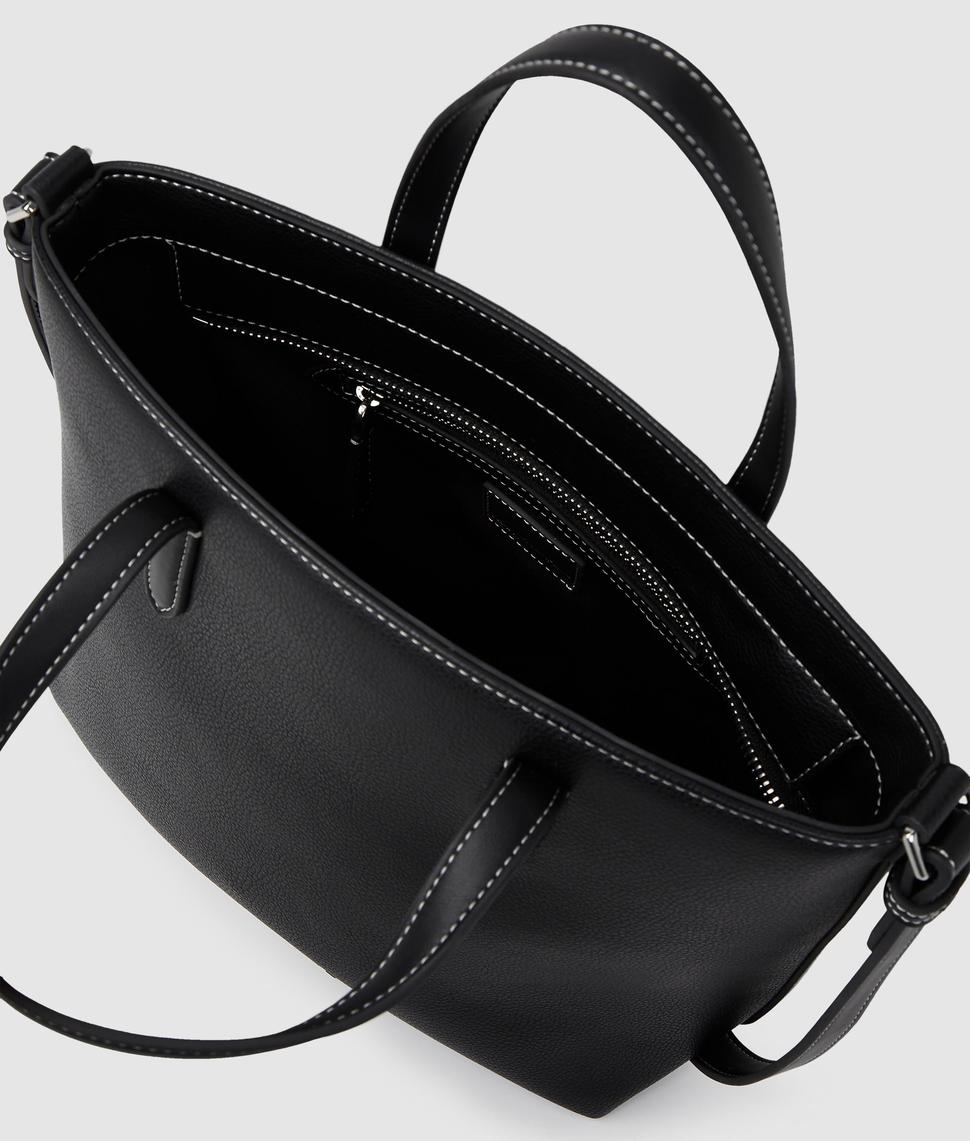 Metal logo mini tote bag