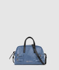 Denim buckle bowling bag