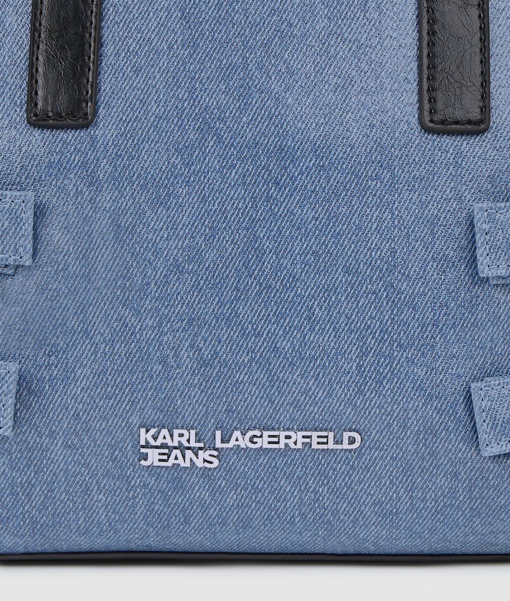 Denim buckle bowling bag