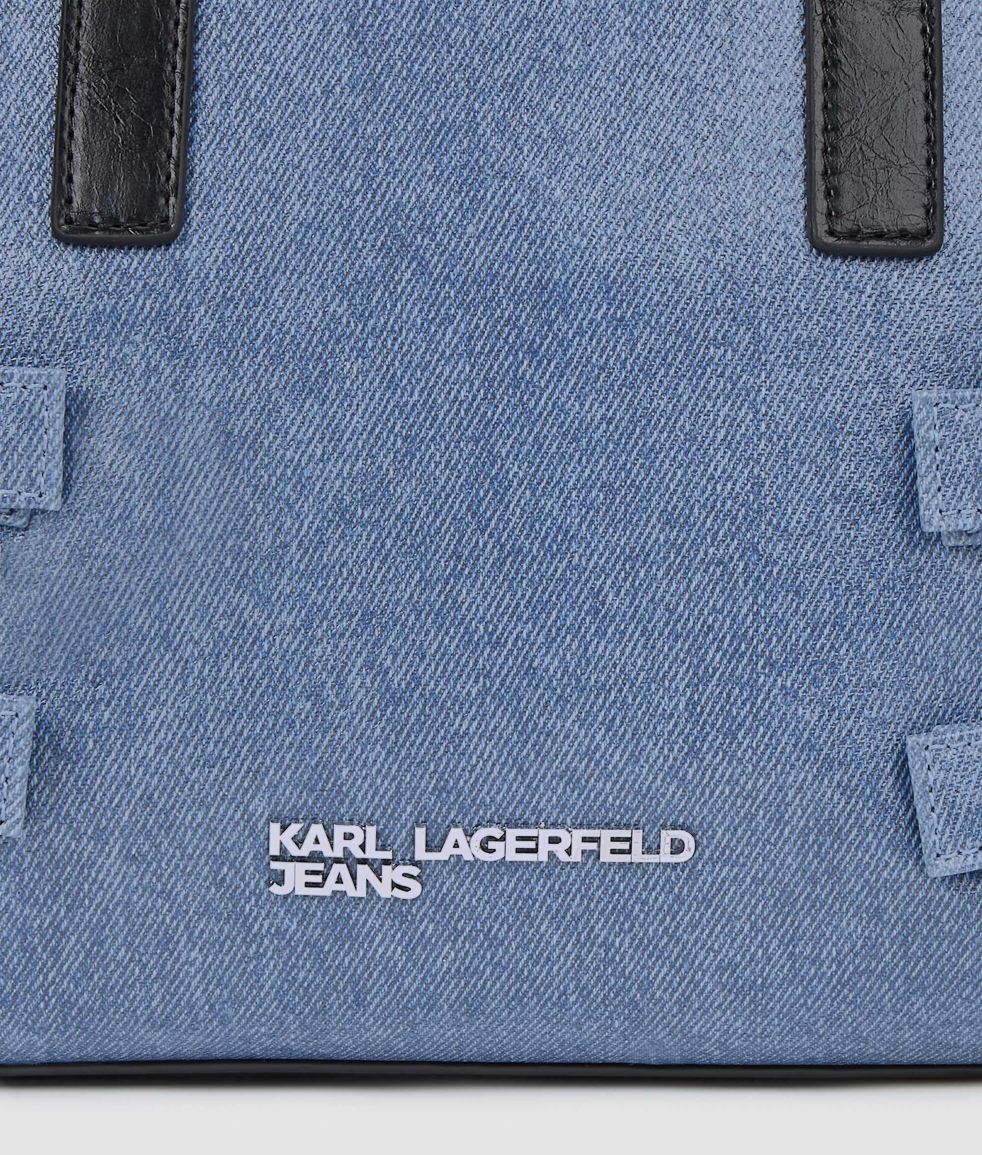 Denim buckle bowling bag