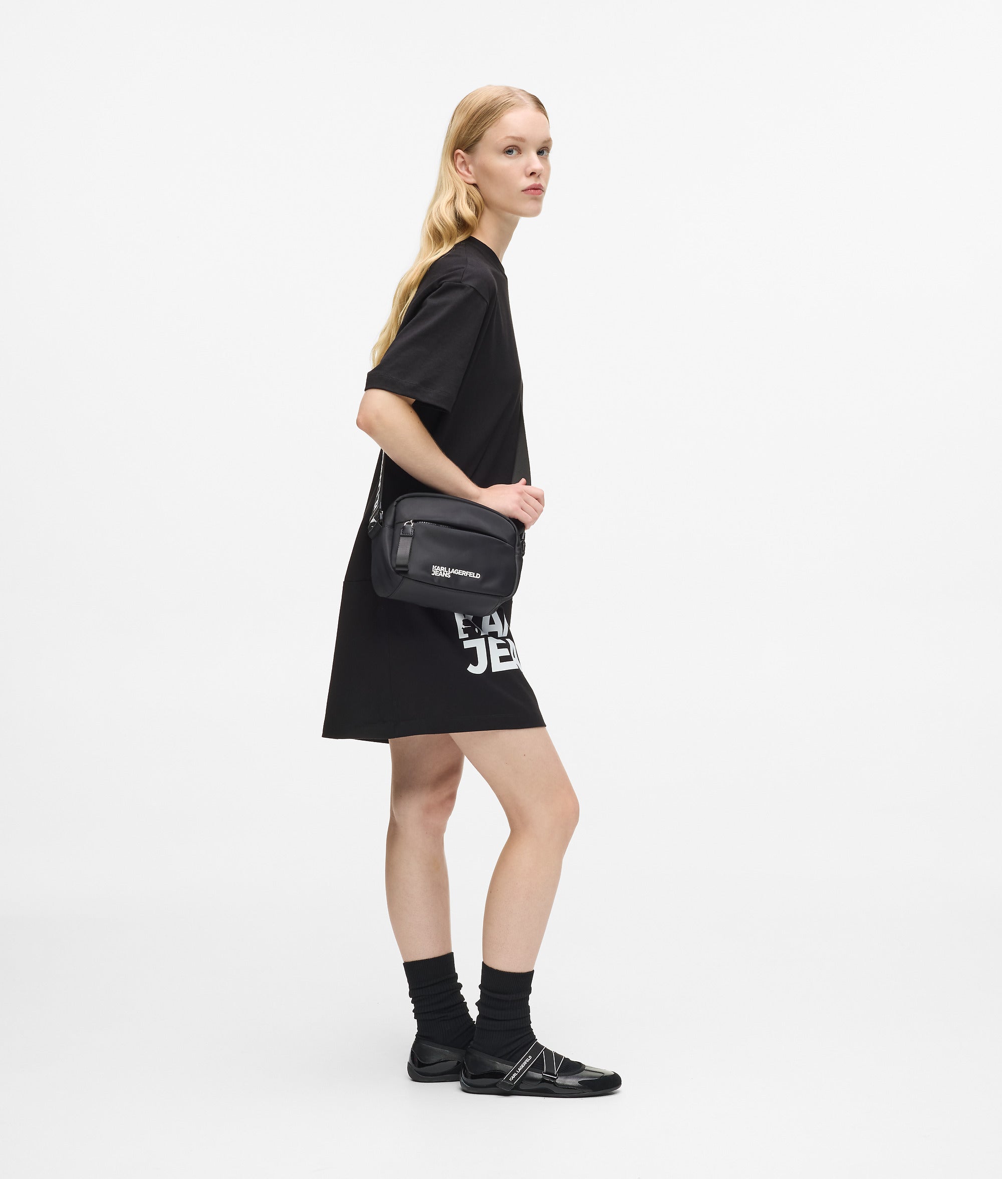 Logo nylon crossbody bag