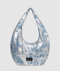 Large high-shine denim hobo bag