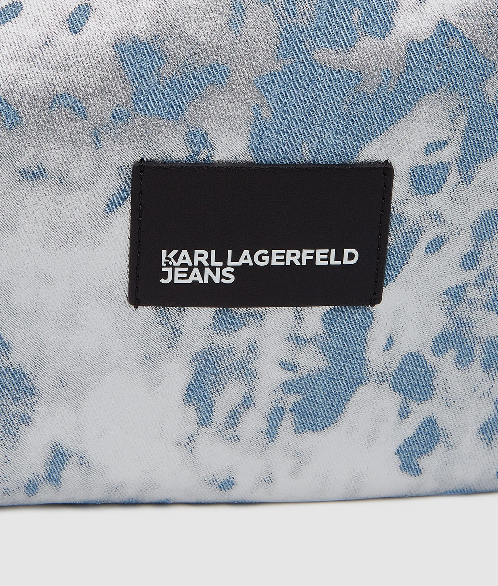 Large high-shine denim hobo bag