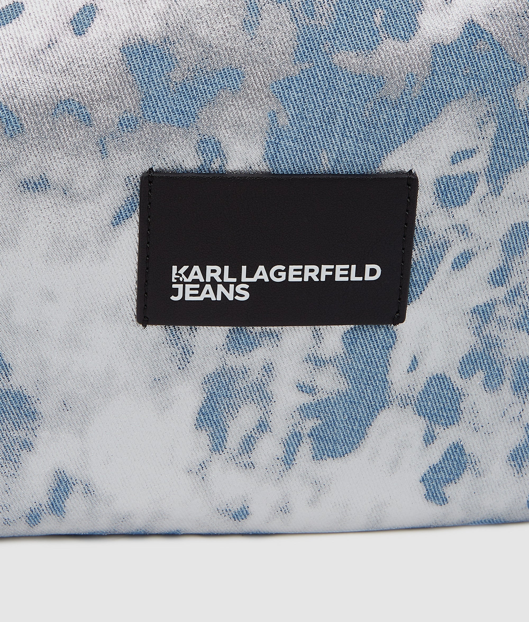 Large high-shine denim hobo bag