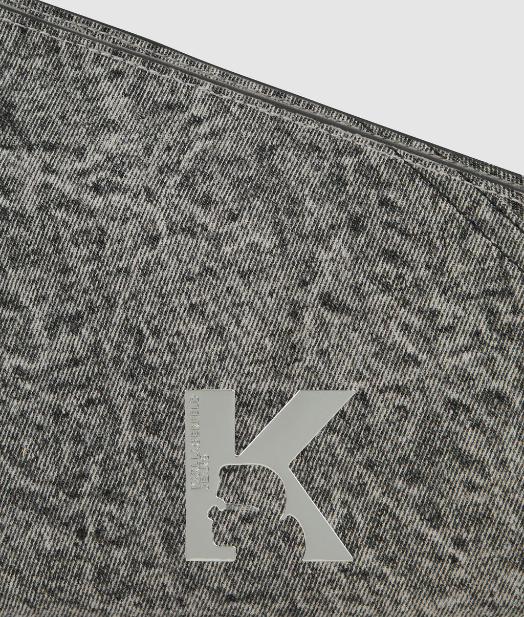 Geo denim shoulder bag