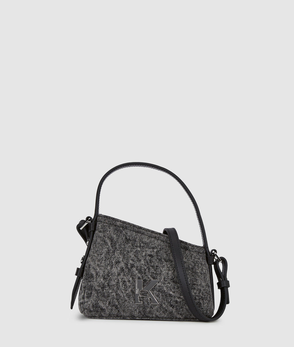 Geo mini denim crossbody bag