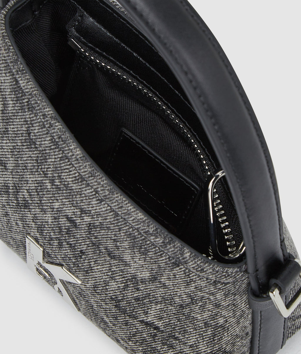 Geo mini denim crossbody bag