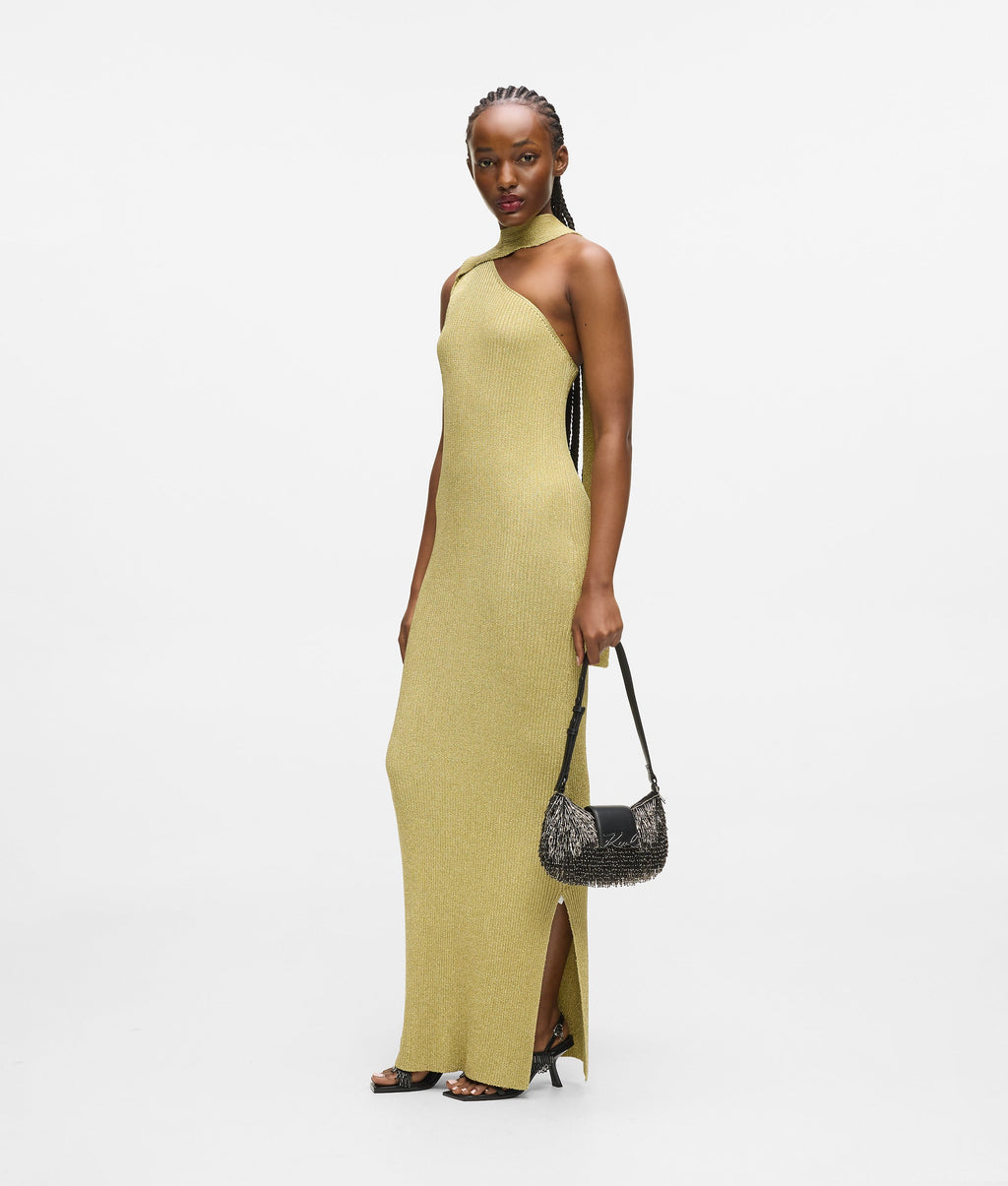 K/Signature beaded moon bag