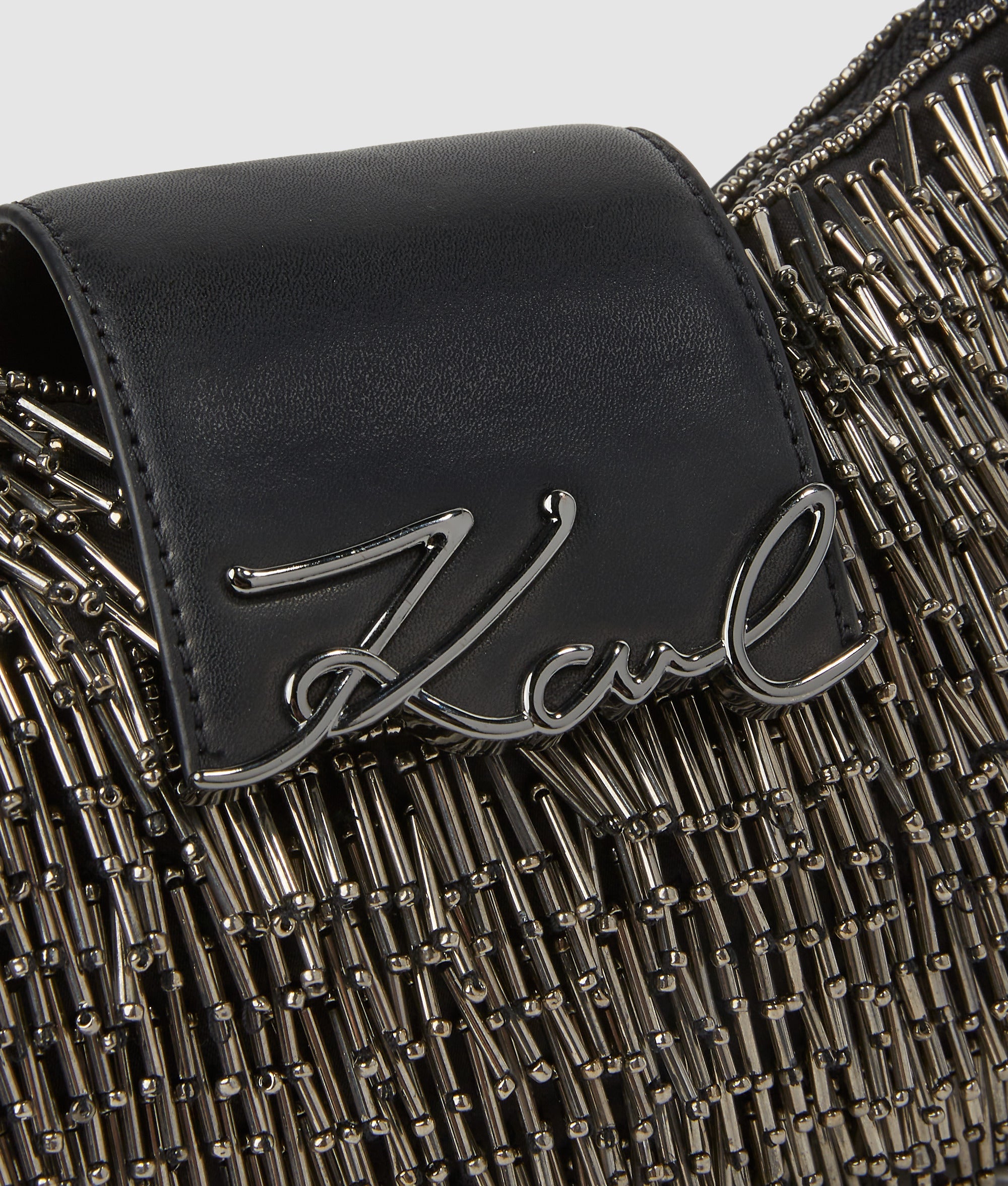 K/Signature beaded moon bag