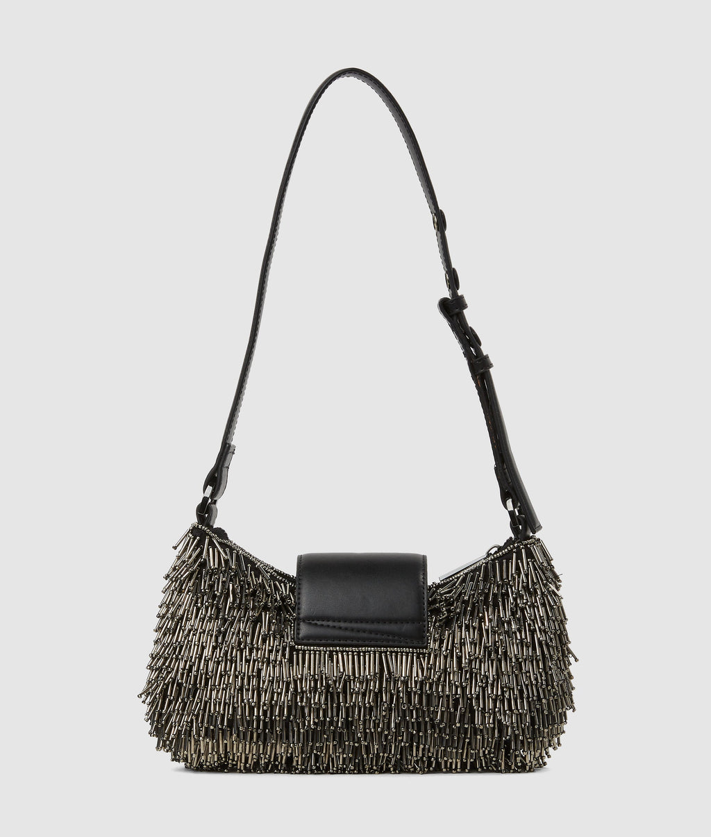 K/Signature beaded moon bag