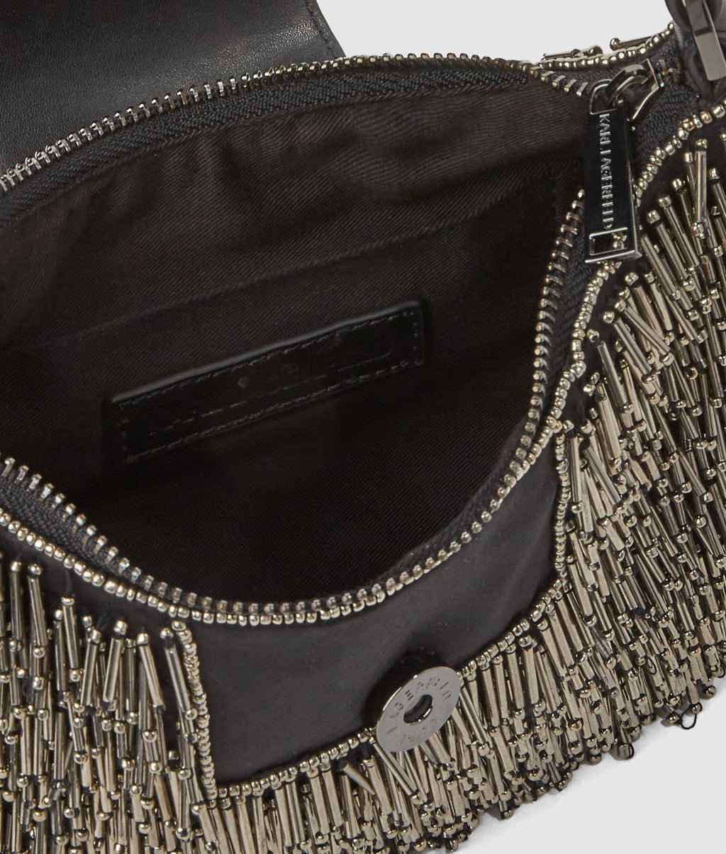 K/Signature beaded moon bag