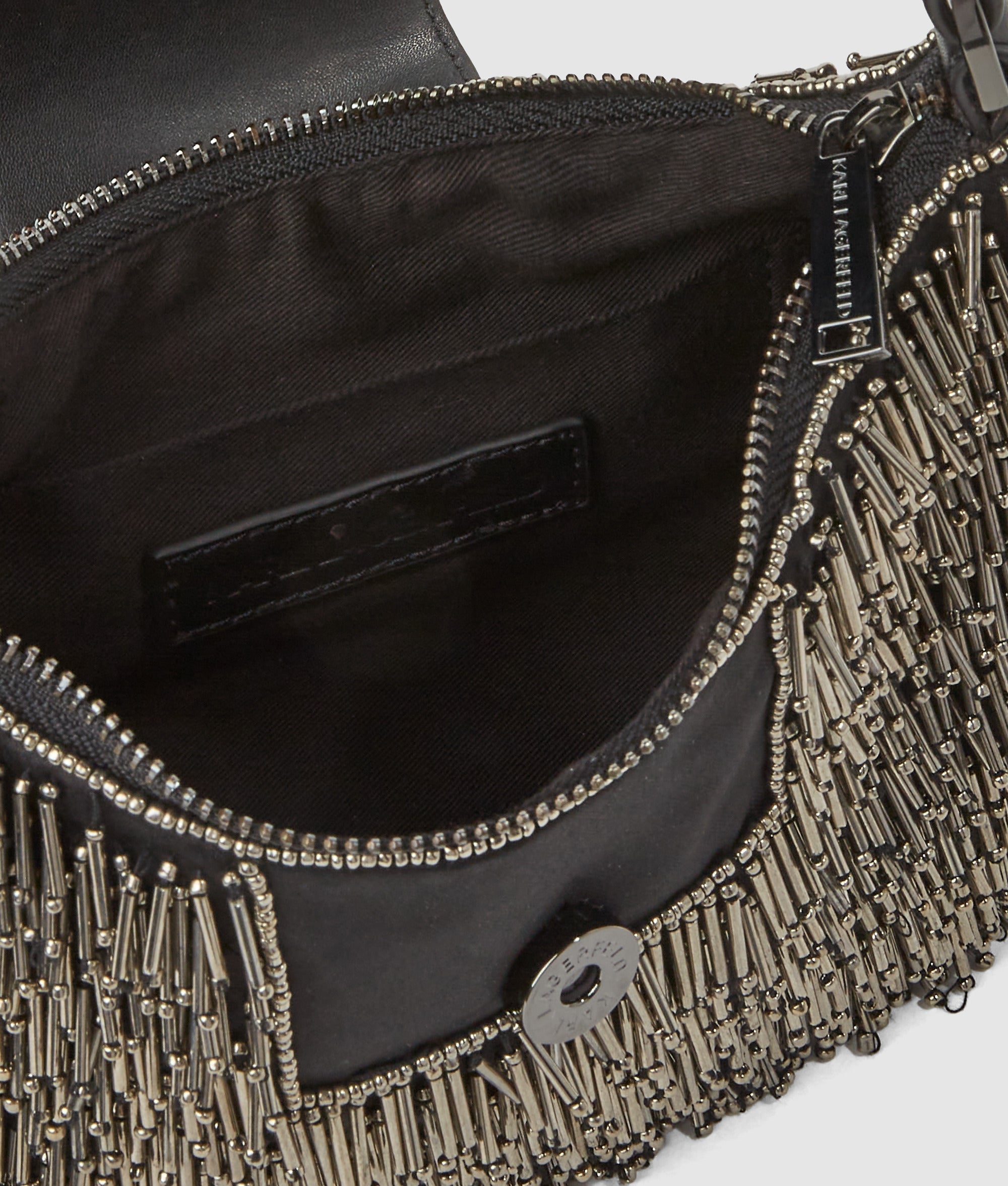 K/Signature beaded moon bag