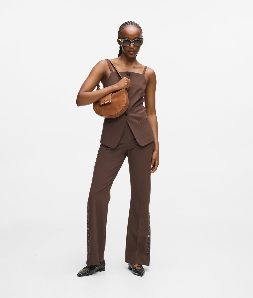 K/Signature suede moon bag