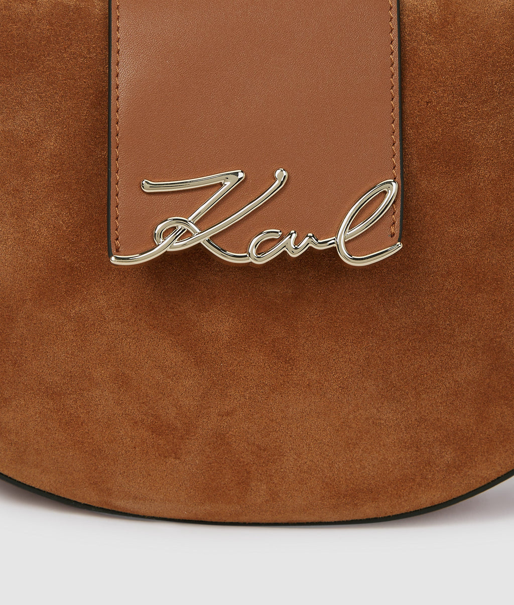 K/Signature suede moon bag