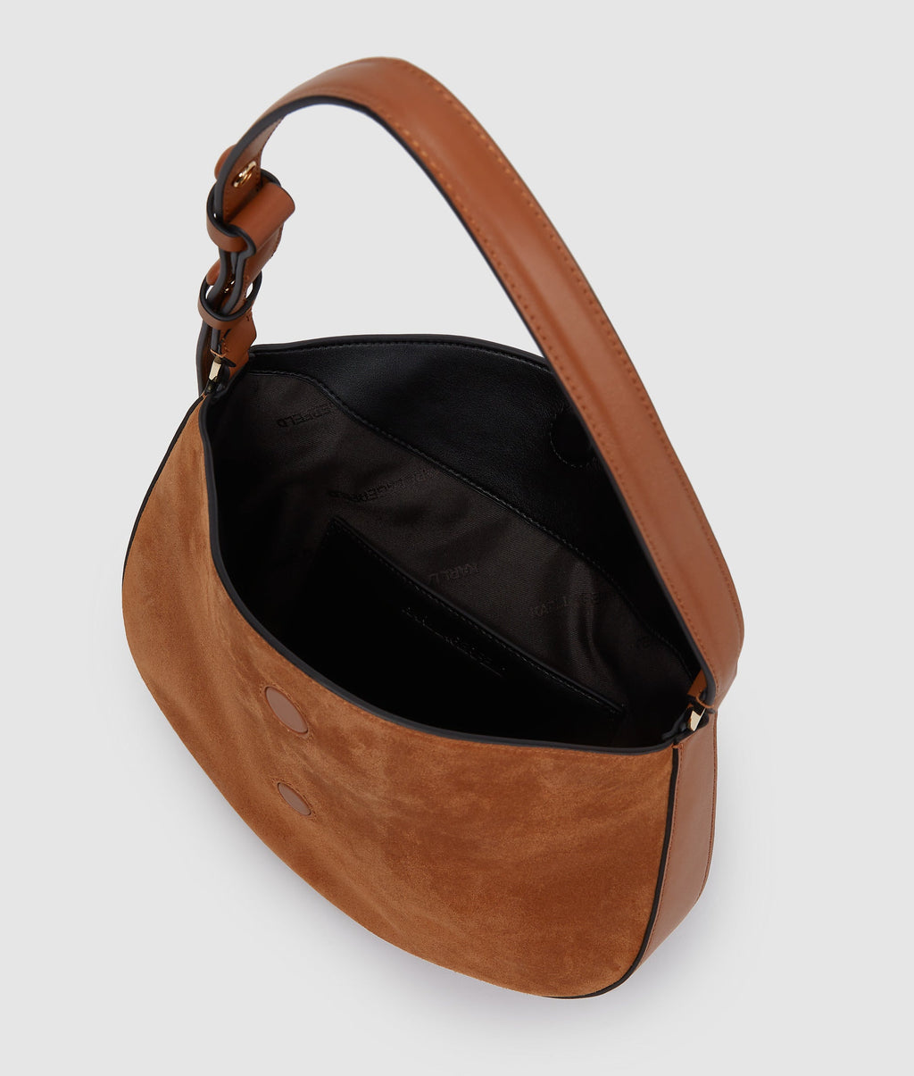 K/Signature suede moon bag
