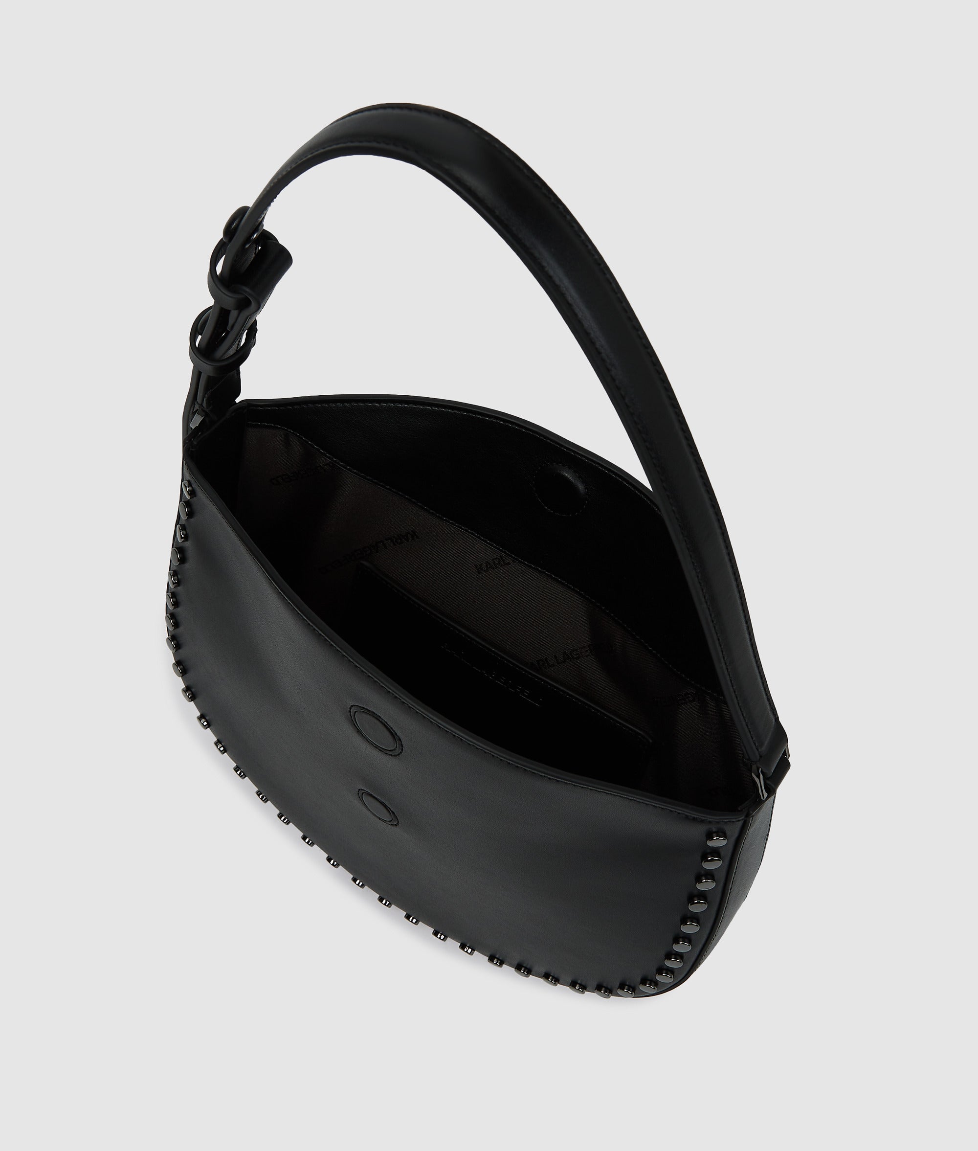 K/Signature studded moon bag