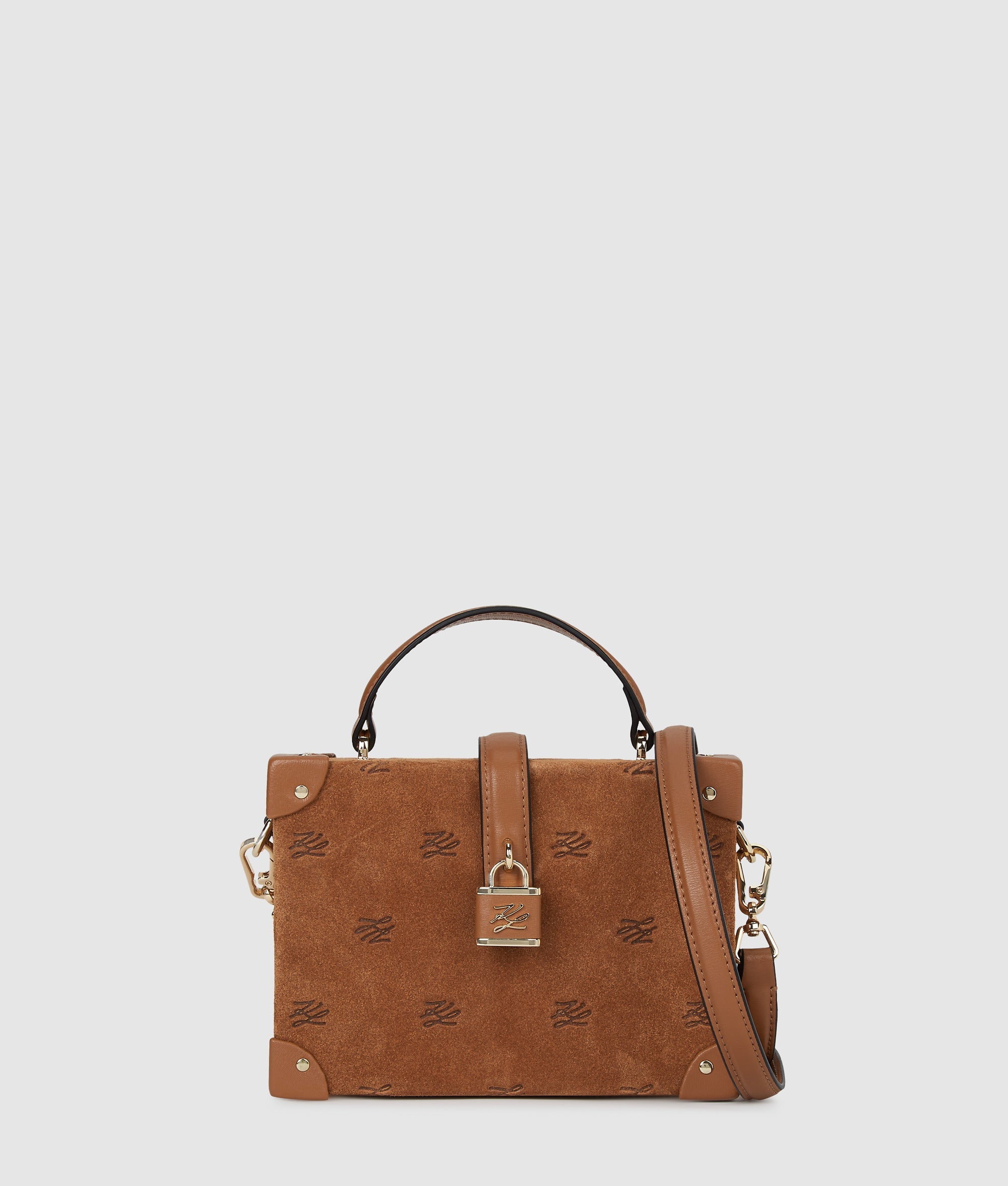 K/Autograph padlock suede trunk bag