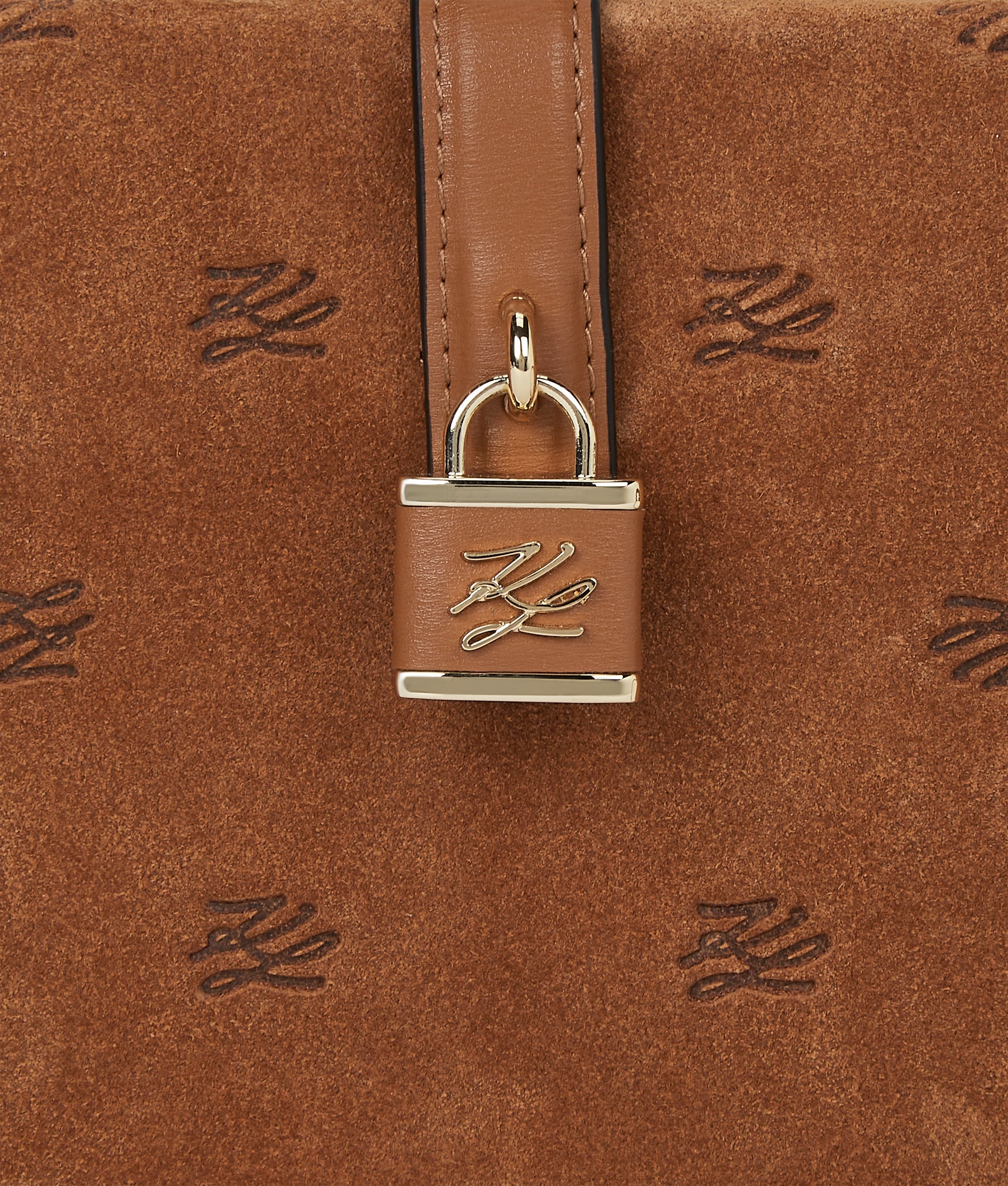 K/Autograph padlock suede trunk bag