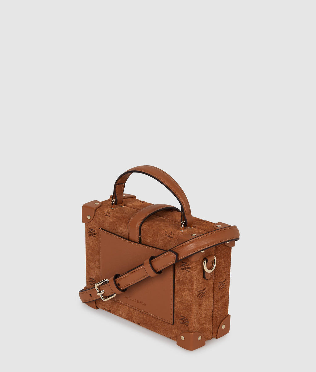 K/Autograph padlock suede trunk bag