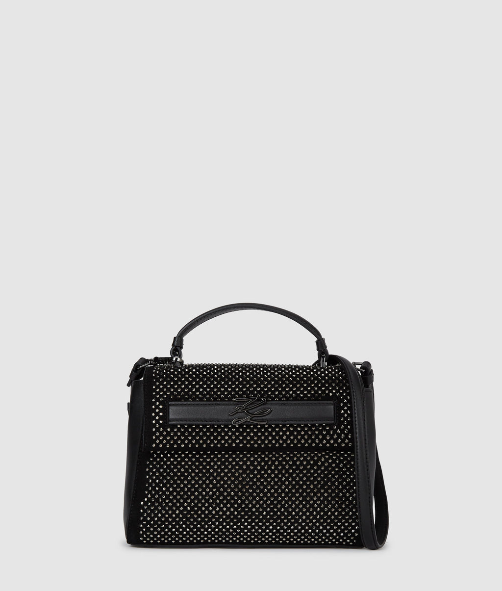 K/Autograph rhinestone top handle bag