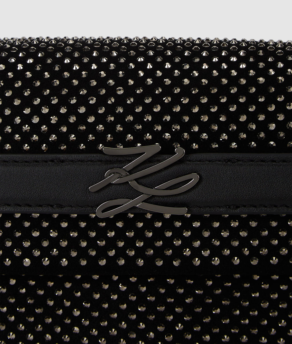 K/Autograph rhinestone top handle bag