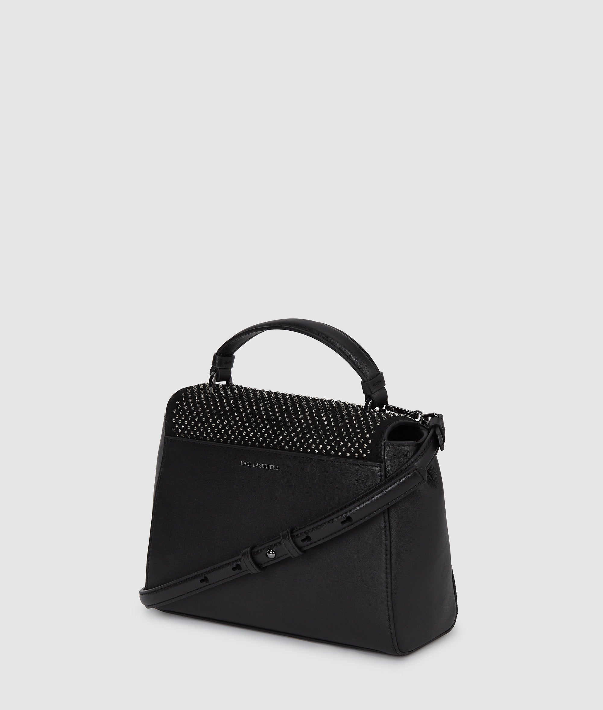 K/Autograph rhinestone top handle bag