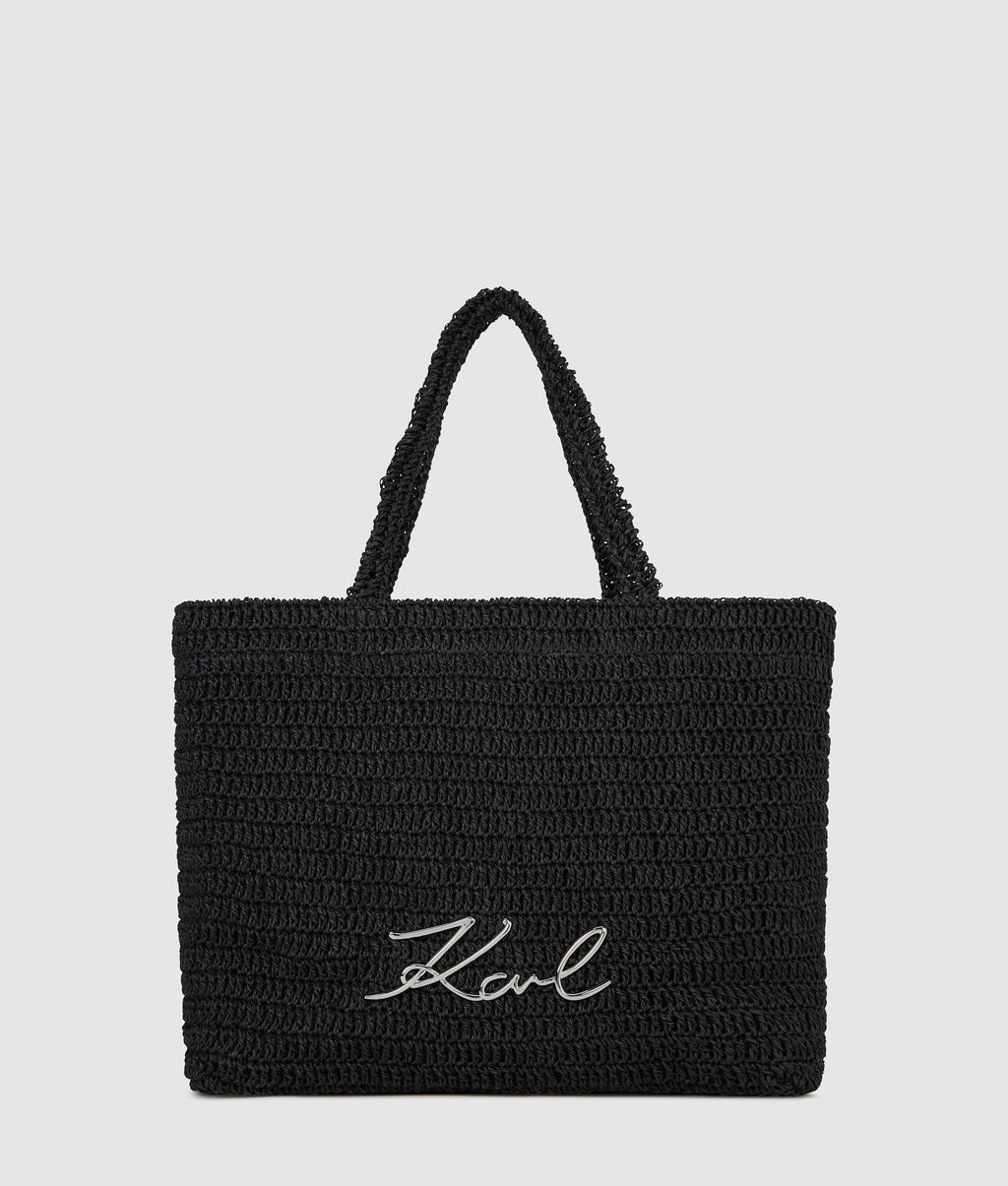 K/Signature crochet beach bag